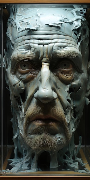 The Living Stone An Intricate Sculpture of a Man Face