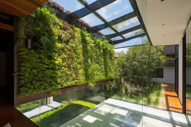 Living walls roof gardens and spaces that transition from interior to exterior Generative AI