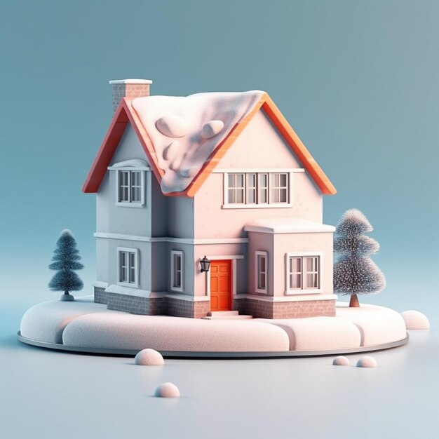 Living winter house cozy minimalism simple buiding AI Generated