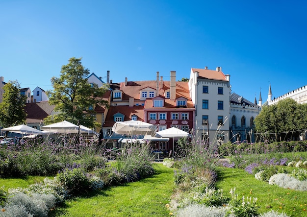 Livu square in Riga Latvia in Summer