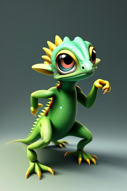 Lizard baby cute cartoon character model character wallpaper background