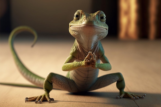 Lizard doing fun and funny yoga poses