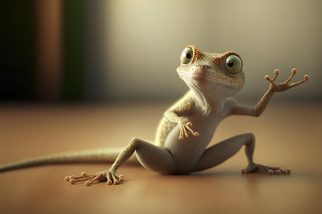 Lizard Doing Funny Kung Fu And Karate Poses