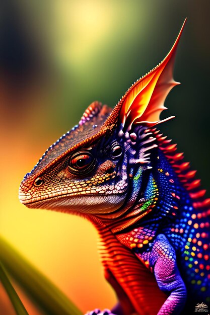 Lizard dragon chameleon indochinese forest lizard indochinese bloodsucker digital art