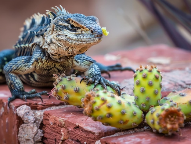 a lizard eating a cactus with the word lizard on it