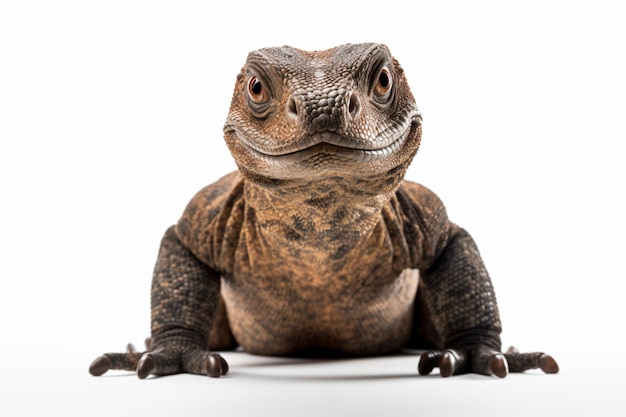 a lizard sitting on a white surface with its eyes open