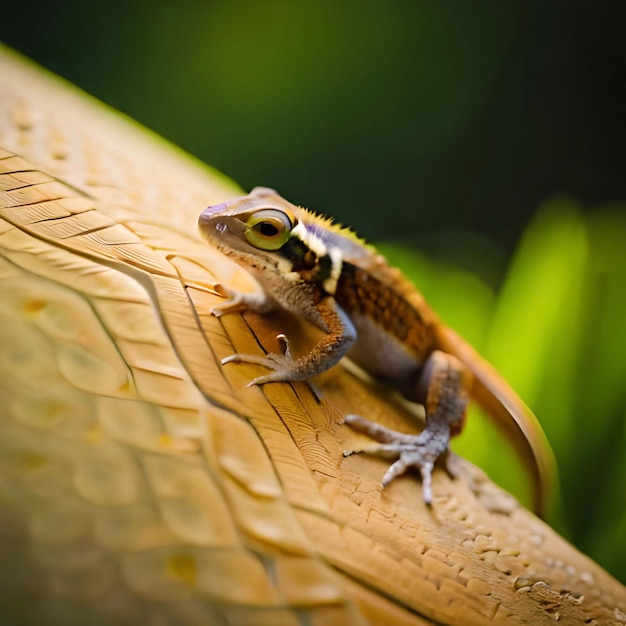 A lizard with a green head and a green head.