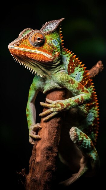 Photo a lizard with a green head and neck