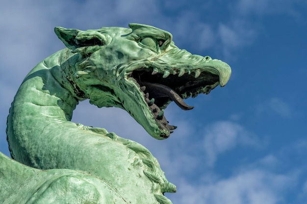 Ljubljana dragon on the bridge city symbol