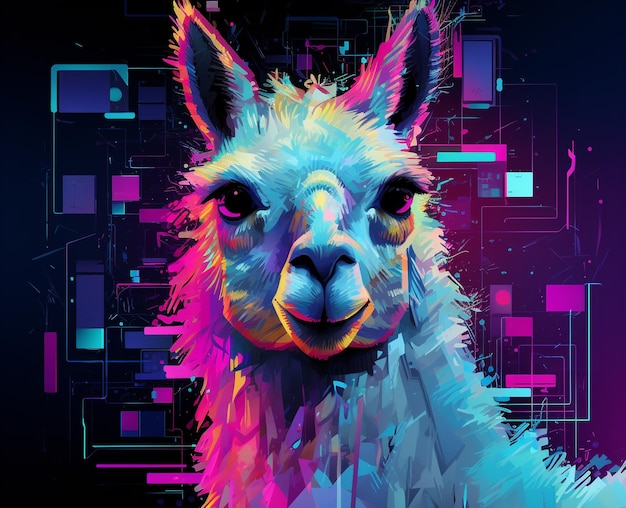 Photo llama art wallpaper showcasing the arriving of a new revolutionary ai model