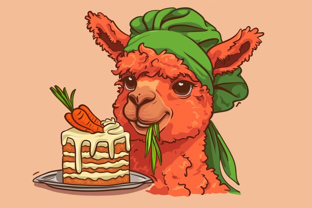 Llama and carrot cake an unusual lunch