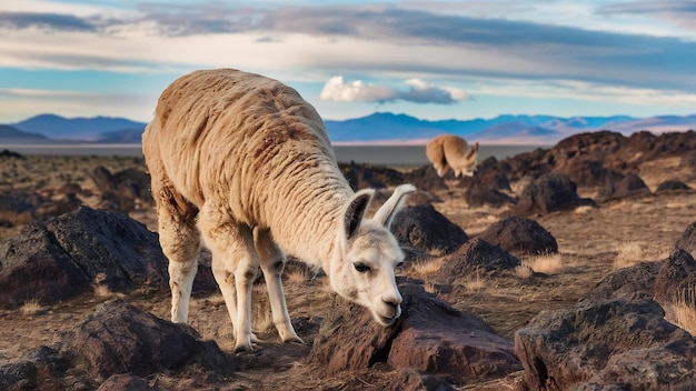 Llama in remote area of argentina