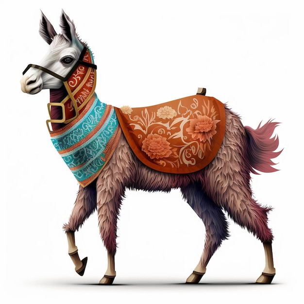 Llama vol lichaam Cartoon Character Vector Illustratie