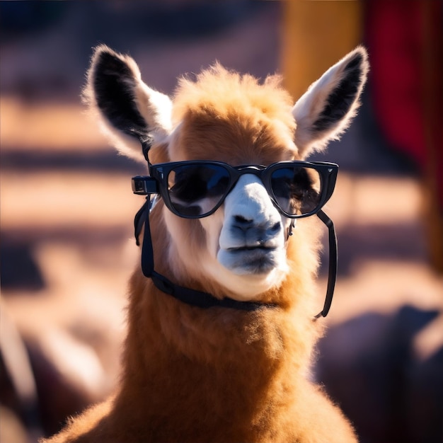 a llama wearing a mask with the mouth open.