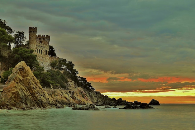 Foto castello di lloret de mar in catalogna, spagna