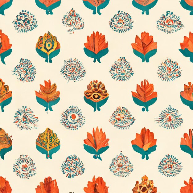 llustrated folk foliage indian folklore