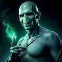 Photo llustration of the wizard voldemort creating an avada kedavra