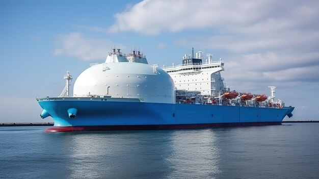 LNG tanker carrier in the sea Gas carrier for transportation of liquefied natural gas generative AI