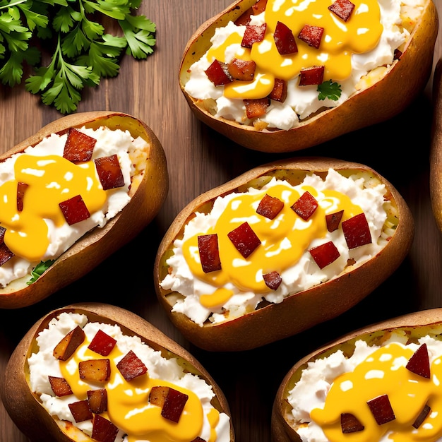 Loaded Baked Potatoes generatieve kunst door AI