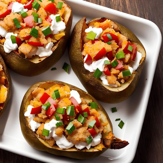 Loaded Baked Potatoes generatieve kunst door AI