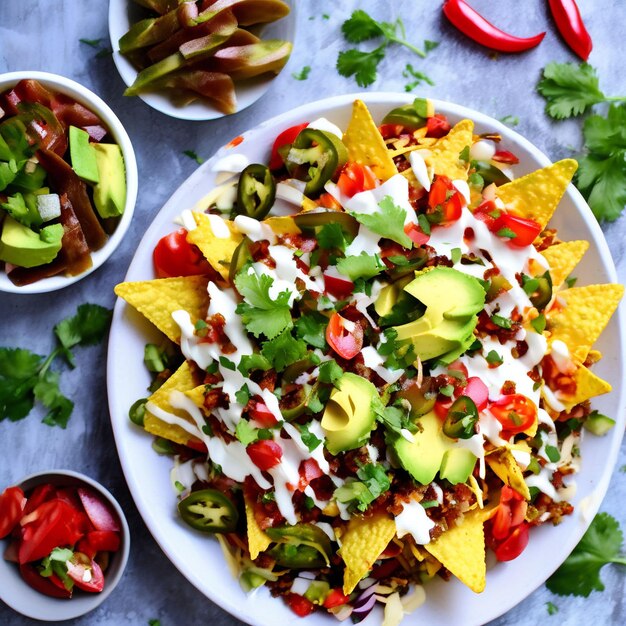 loaded nachos food image