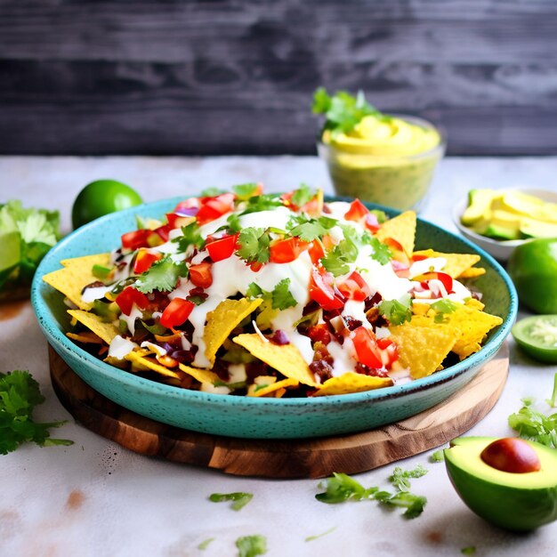 Photo loaded nachos food image