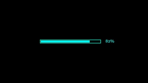 Photo loading bar icon animated on a black background