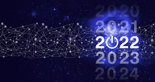 2021년부터 2022년까지 로드 중. 개념을 시작합니다. 2022년을 환영합니다. 비즈니스 새 해 카드 개념입니다. 성공 새 해 개념입니다. 비즈니스 관리, 영감 개념 아이디어입니다.