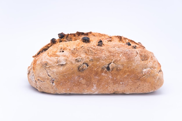 loaf of artisan bread on white background