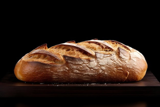 Loaf of Bread on a Black Background Generative AI