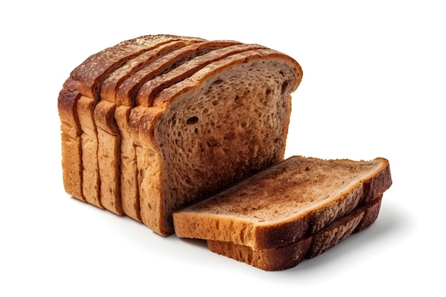 A loaf of bread is cut into slices.