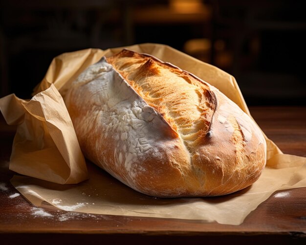 a loaf of bread is on a table next to a loaf of bread.