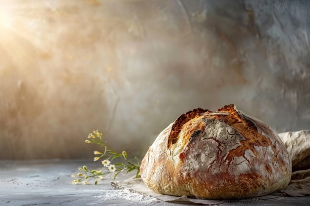 Photo loaf of bread on table