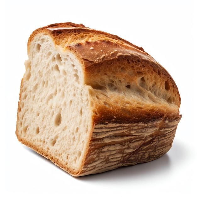 A loaf of bread on a white background