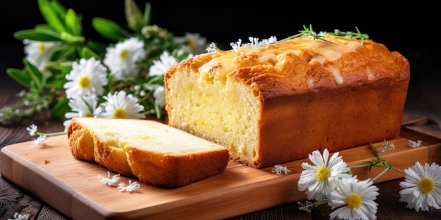 A loaf of bread with flowers