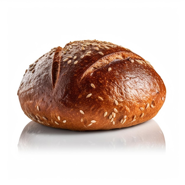 A loaf of bread with sesame seeds on it