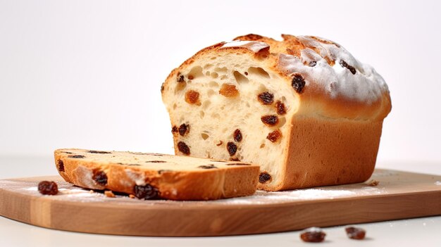 Photo a loaf of bread with a slice of chocolate on it