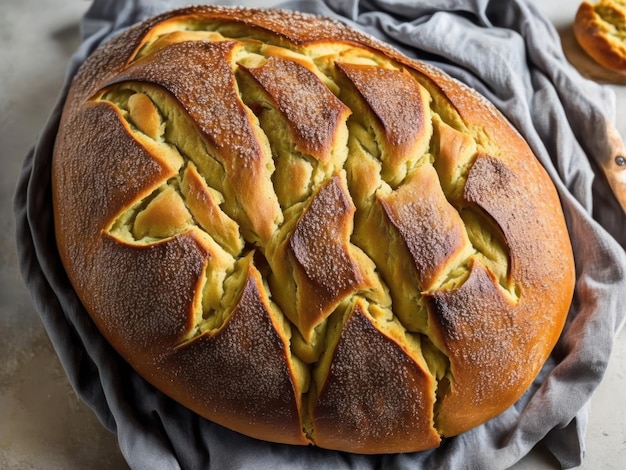 A loaf of bread with a twist on it