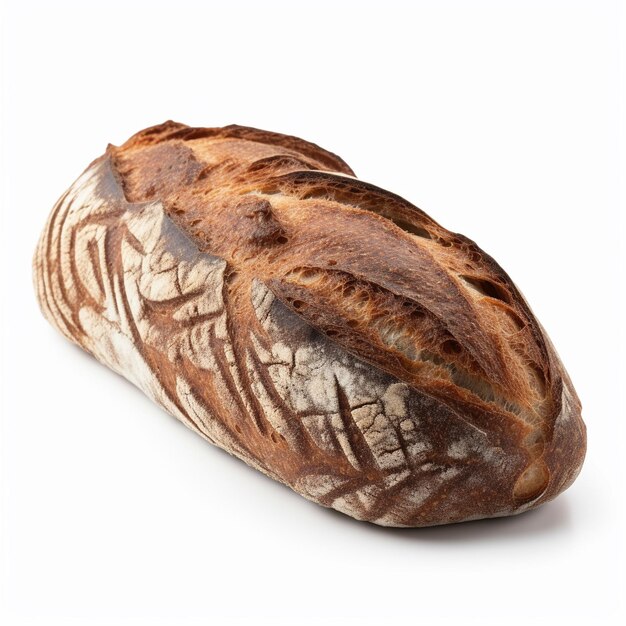 A loaf of bread with a white background