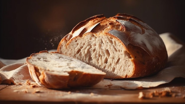 A loaf of bread with the word bread on it