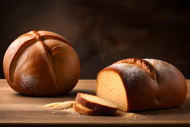 A loaf of bread with the word bread on it