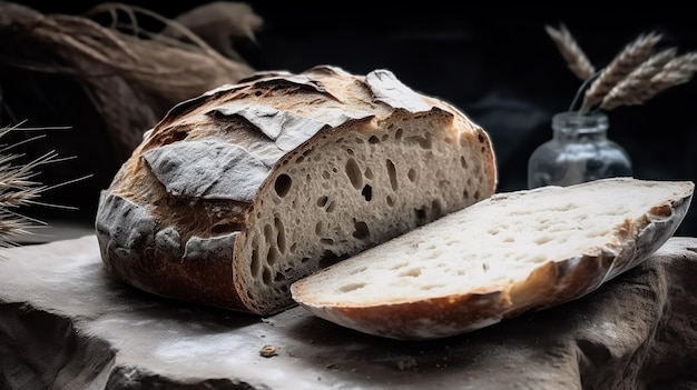 Буханка хлеба со словом «хлеб» на ней