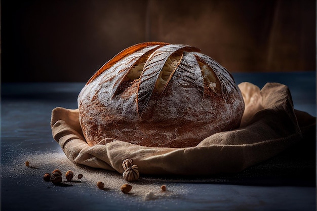 A loaf of bread with the word bread on it