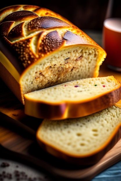 A loaf of bread with the word bread on it