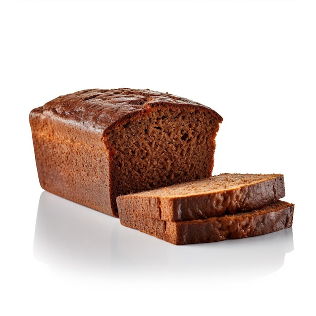 A loaf of brown bread with the word " cake " on the side.