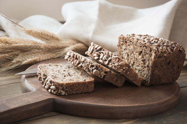 Loaf of fitness rye bread.