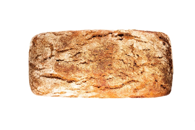 Loaf of freshly baked bread on a white background