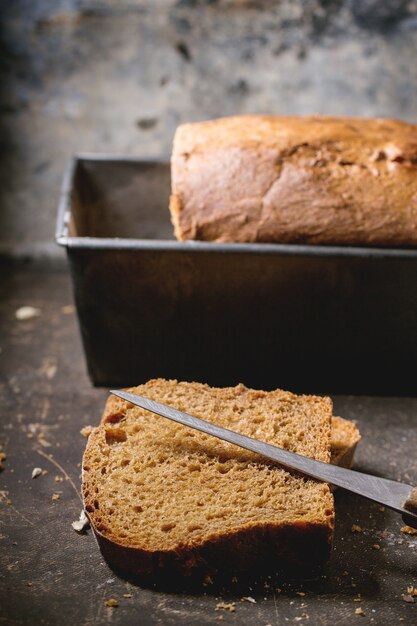 Loaf of homemade rye bread