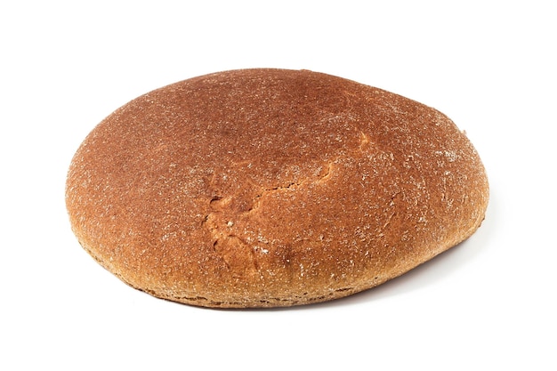 A loaf of rye bread isolated on white