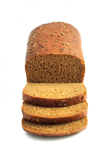 Loaf of rye bread with slices